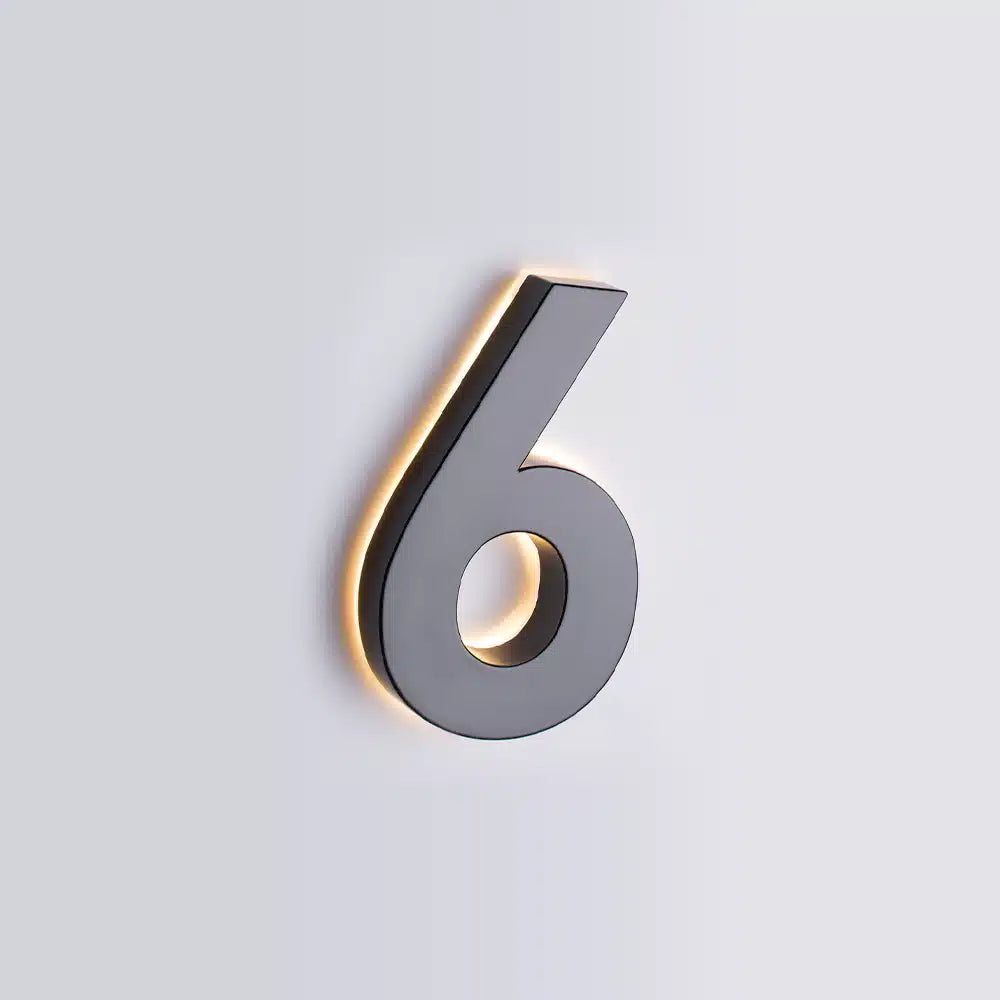Numéros de maison modernes rétroéclairés à LED de 6 pouces, Taymor