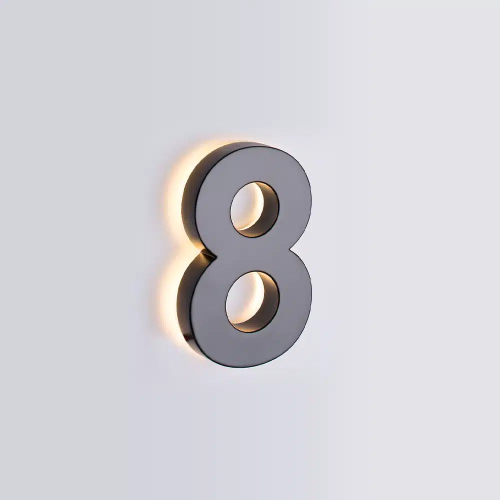 Numéros de maison modernes rétroéclairés à LED de 6 pouces, Taymor