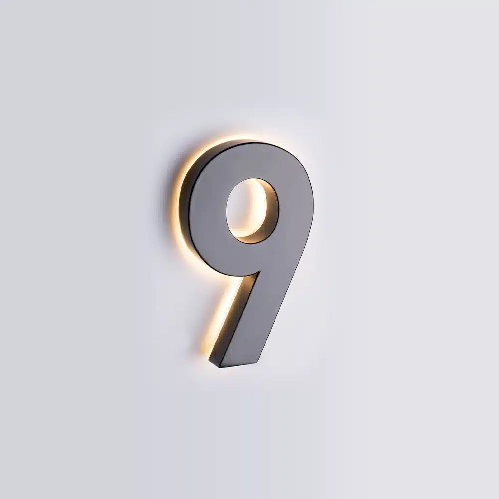 Numéros de maison modernes rétroéclairés à LED de 6 pouces, Taymor