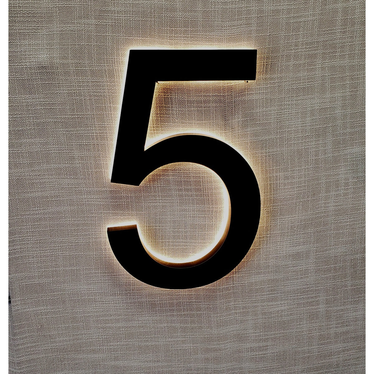 Modern 8″ Backlit Led House Numbers, Prima 0 To 9