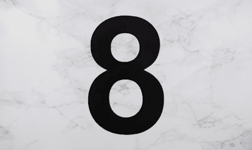 Modern 8″ Backlit Led House Numbers, Prima 0 To 9