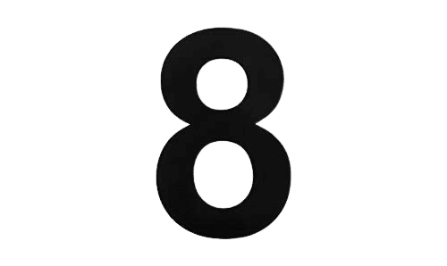 Modern 8″ Backlit Led House Numbers, Prima 0 To 9