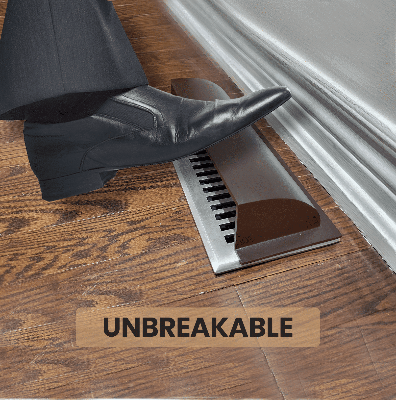 Metal Floor Vent Air Deflector 4"x14"- cast Aluminum HVAC Diverter fits on 4"x14" and 6"x14" Vents. Heavy - duty Vent Cover for Vents Under Furniture, Beds, Sofas, or Curtains - Dome Design Brown