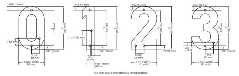 Numéros de maison modernes rétroéclairés à LED de 6 pouces, Taymor