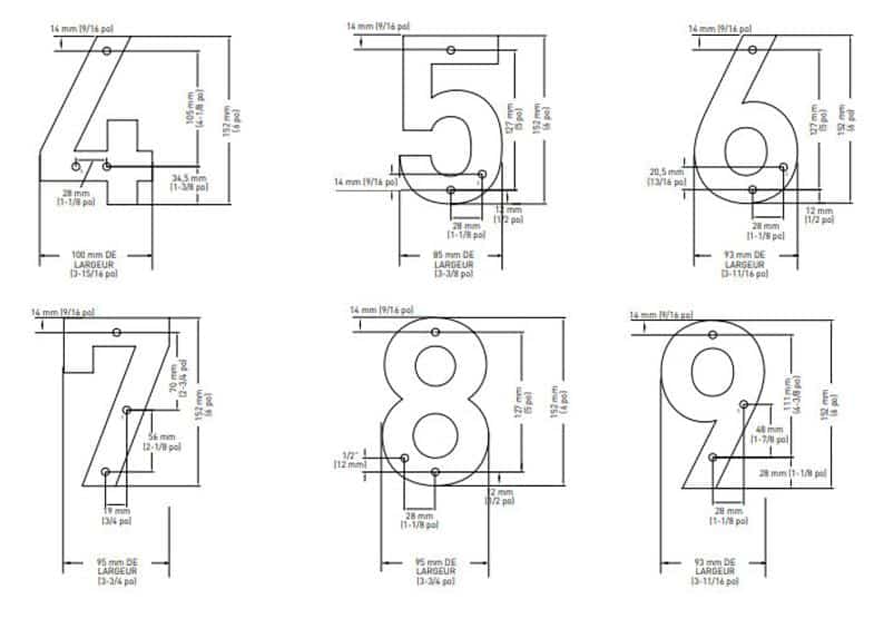 Numéros de maison modernes rétroéclairés à LED de 6 pouces, Taymor