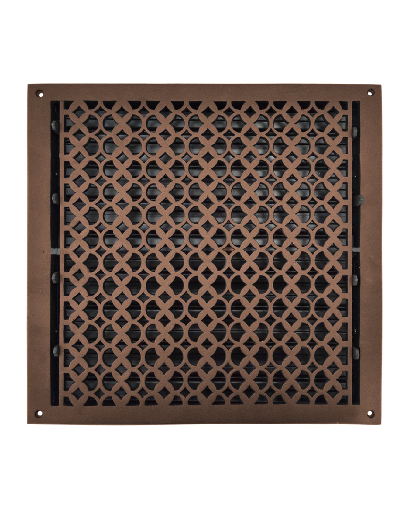 Cast Iron Floor Vent Cover / Register Size: 16″ x 16″ with Damper top faceplate outer size 17-1/2″ x 18″, thickness 5 mm, Premium Hand Made heavy-duty, durable, walkable – Powder coated Re-paintable for floors and walls-Tudor Mushroom Design (VR 100)