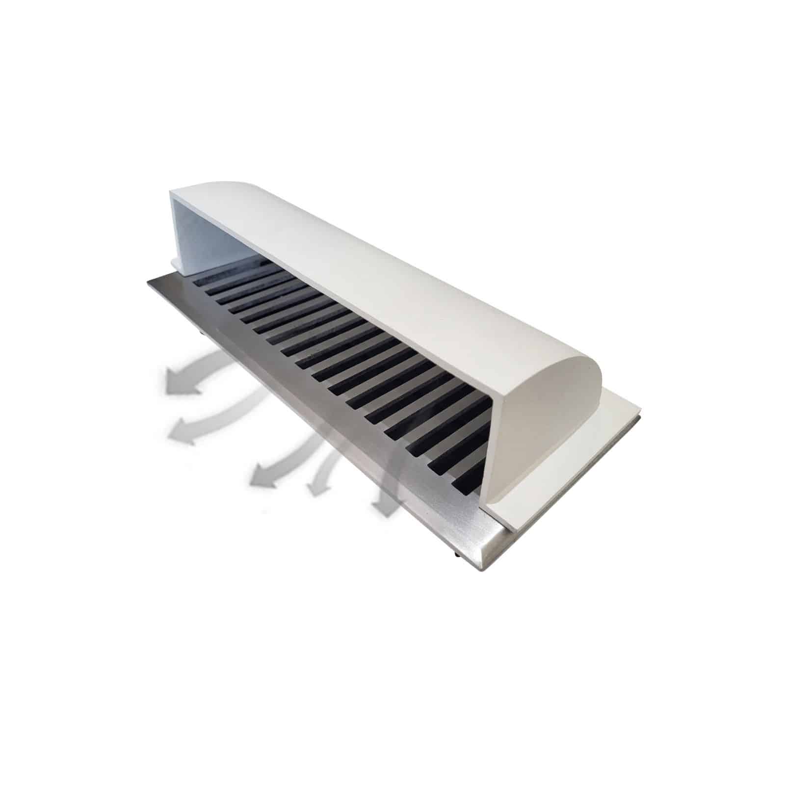 Metal Floor Vent Air Deflector 4"x14"- cast Aluminum HVAC Diverter fits on 4"x14" and 6"x14" Vents. Heavy - duty Vent Cover for Vents Under Furniture, Beds, Sofas, or Curtains - Dome Design White