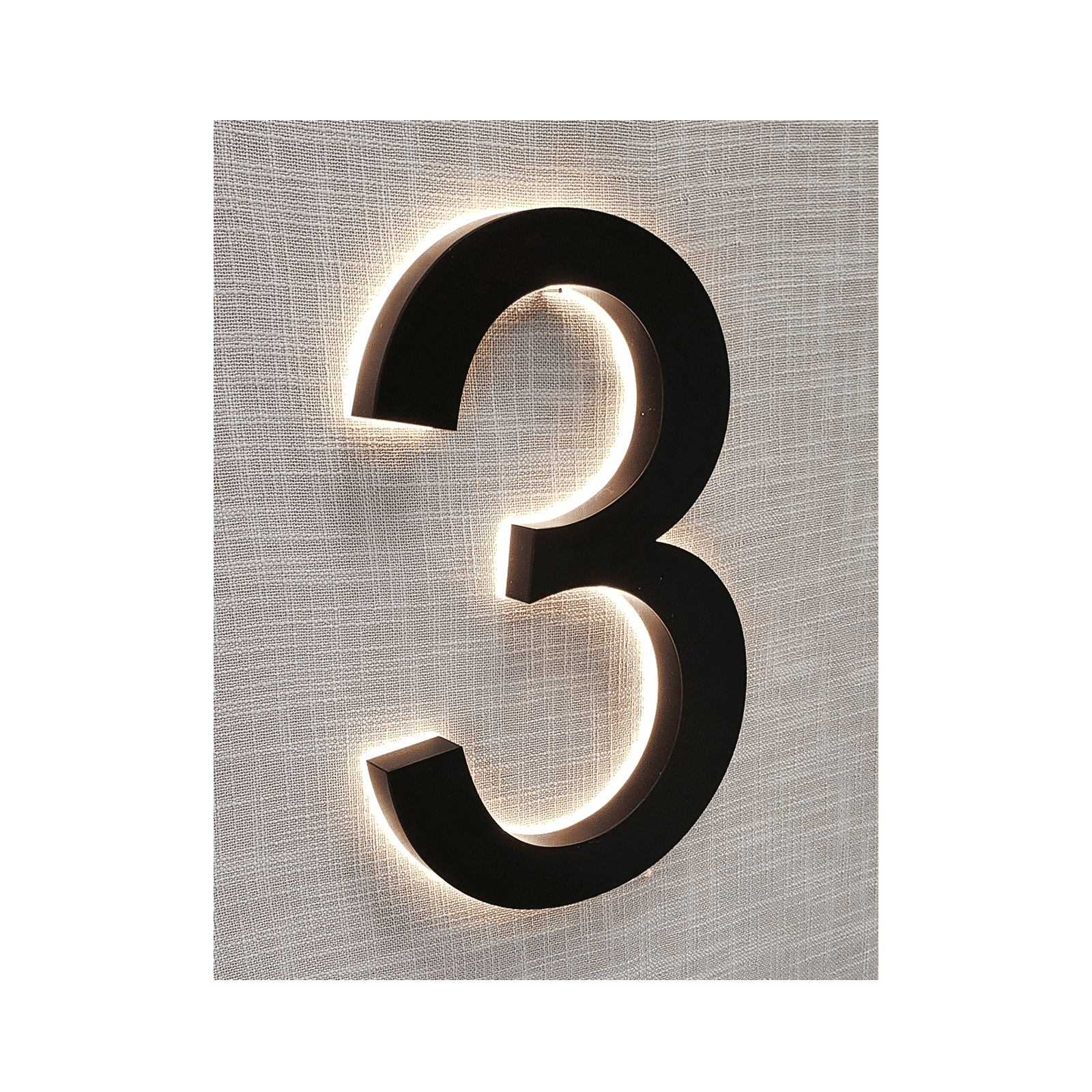 Modern 8″ Backlit Led House Numbers, Prima 0 To 9