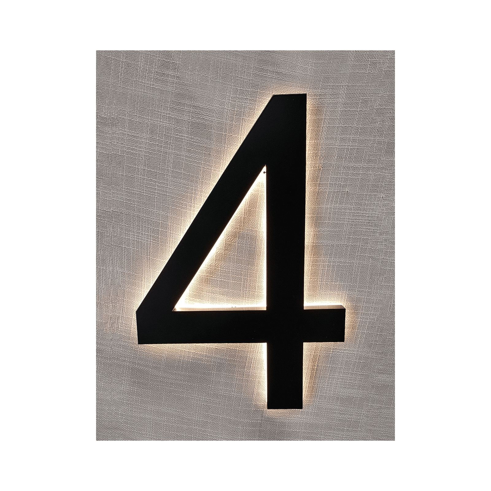 Modern 8″ Backlit Led House Numbers, Prima 0 To 9