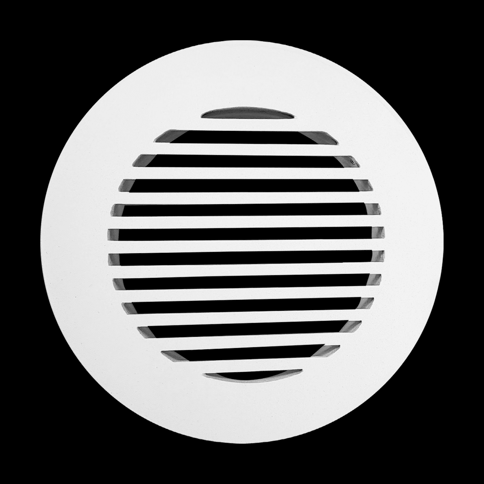 Round Air Vent Duct Grille 6″ Top Faceplate Size 7.5″ HVAC Decorative Duct Cover Cast Aluminum Powder Coated Re-Paintable for Walls, Ceilings, And Floors Without Damper – Modern Linear Design (VR 109)