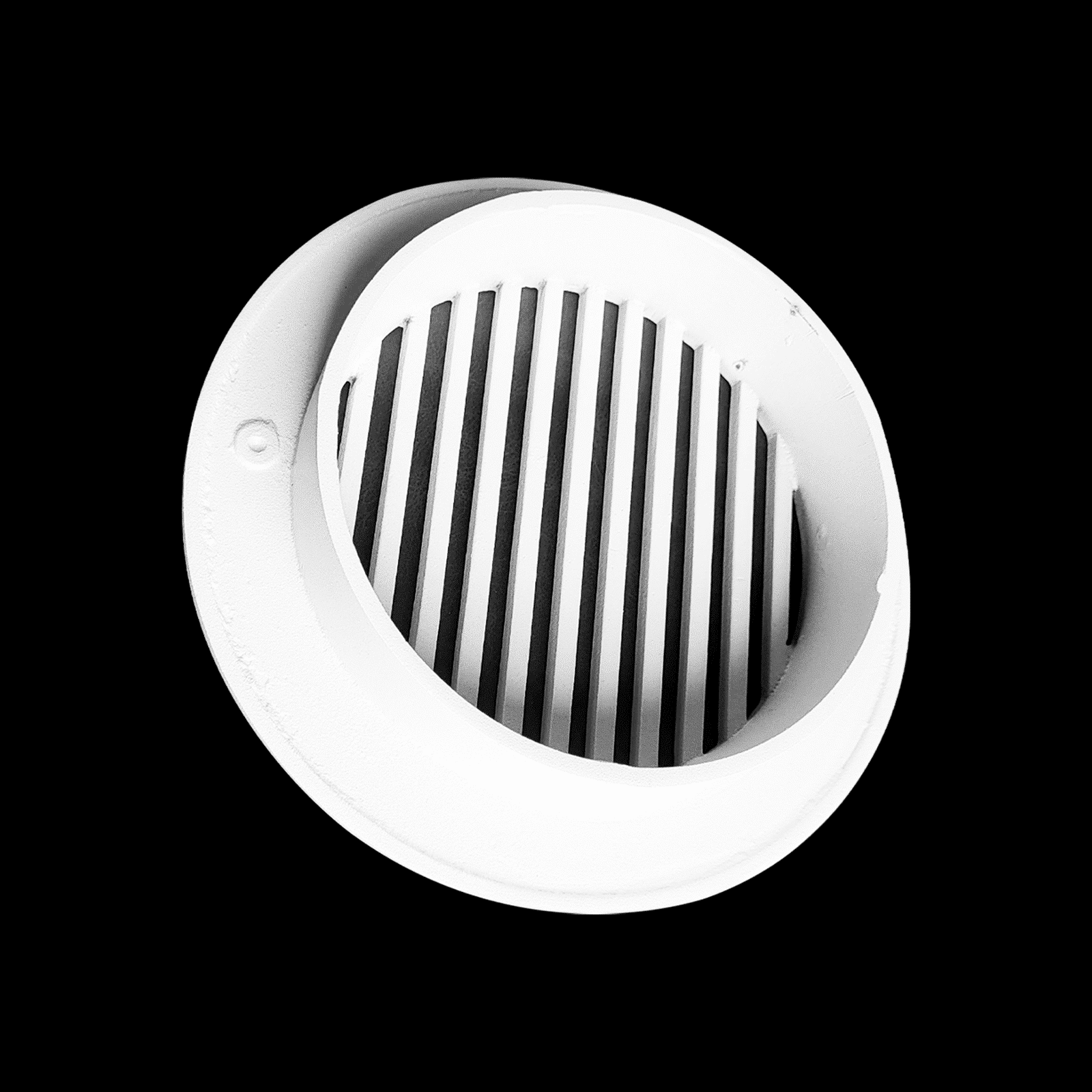 Round Air Vent Duct Grille 6″ Top Faceplate Size 7.5″ HVAC Decorative Duct Cover Cast Aluminum Powder Coated Re-Paintable for Walls, Ceilings, And Floors Without Damper – Modern Linear Design (VR 109)