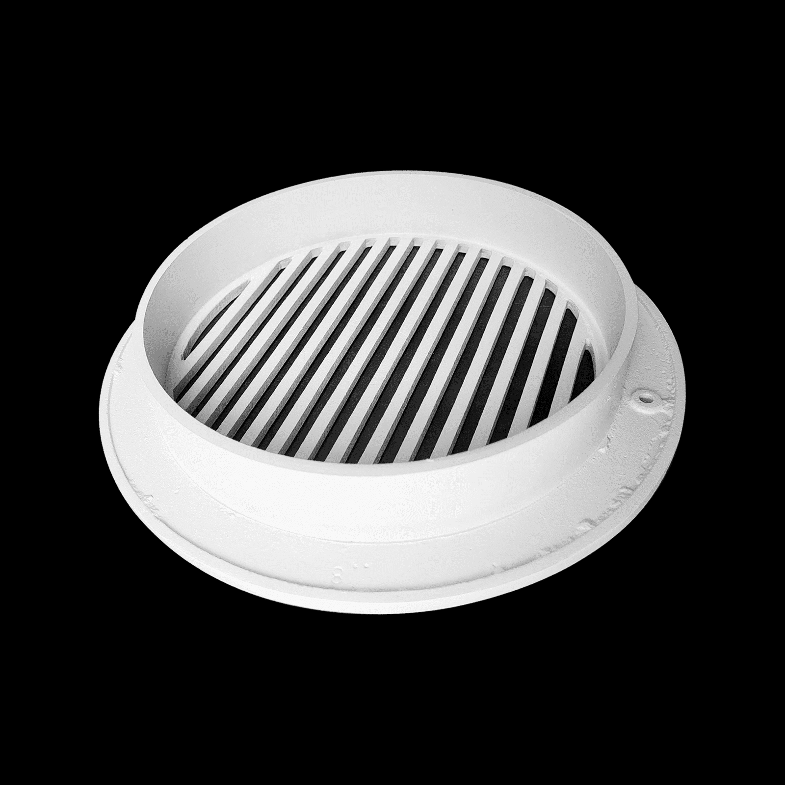 Round Air Vent Duct Grille 6″ Top Faceplate Size 7.5″ HVAC Decorative Duct Cover Cast Aluminum Powder Coated Re-Paintable for Walls, Ceilings, And Floors Without Damper – Modern Linear Design (VR 109)