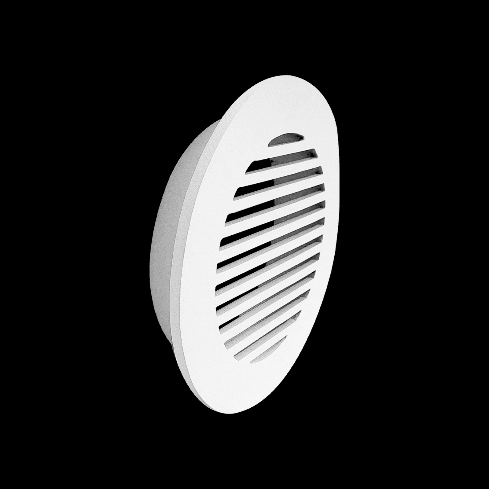 Round Air Vent Duct Grille 6″ Top Faceplate Size 7.5″ HVAC Decorative Duct Cover Cast Aluminum Powder Coated Re-Paintable for Walls, Ceilings, And Floors Without Damper – Modern Linear Design (VR 109)