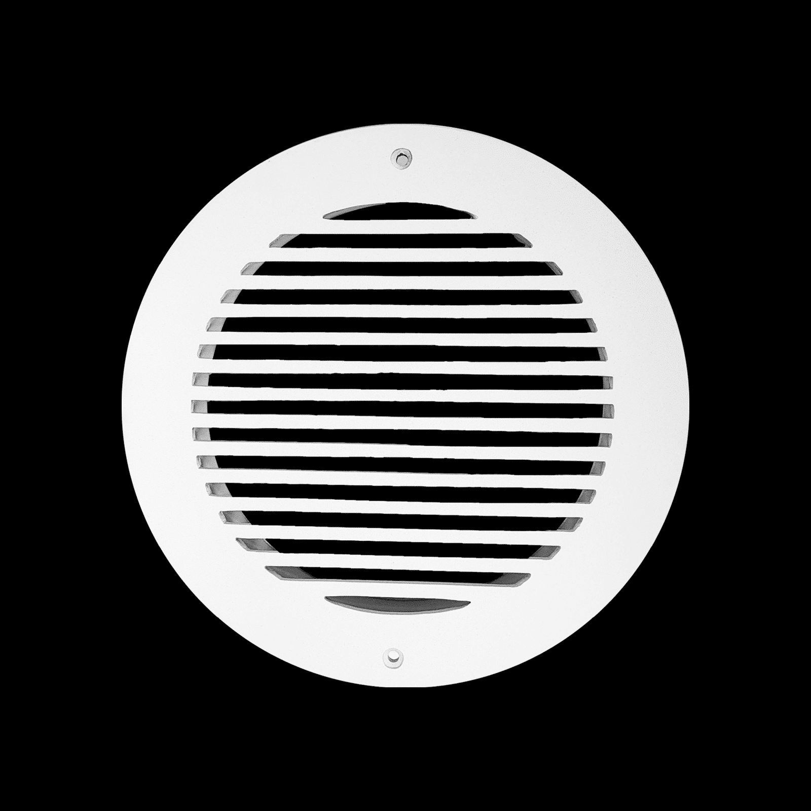 Round Air Vent Duct Grille 8″ Top Faceplate Size 9.65″ HVAC Decorative Duct Cover Cast Aluminum Powder Coated Re-Paintable for Walls, Ceilings, And Floors Without Damper – Modern Linear Design (VR 109)