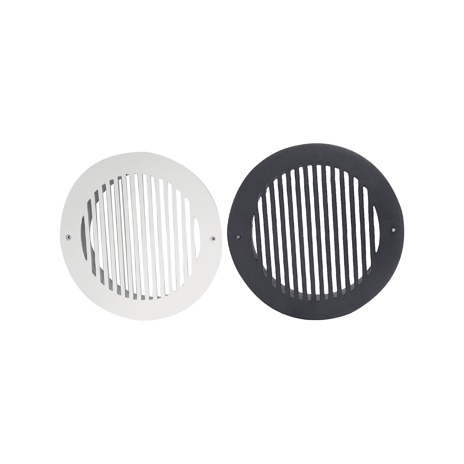 Round Air Vent Duct Grille 8″ Top Faceplate Size 9.65″ HVAC Decorative Duct Cover Cast Aluminum Powder Coated Re-Paintable for Walls, Ceilings, And Floors Without Damper – Modern Linear Design (VR 109)