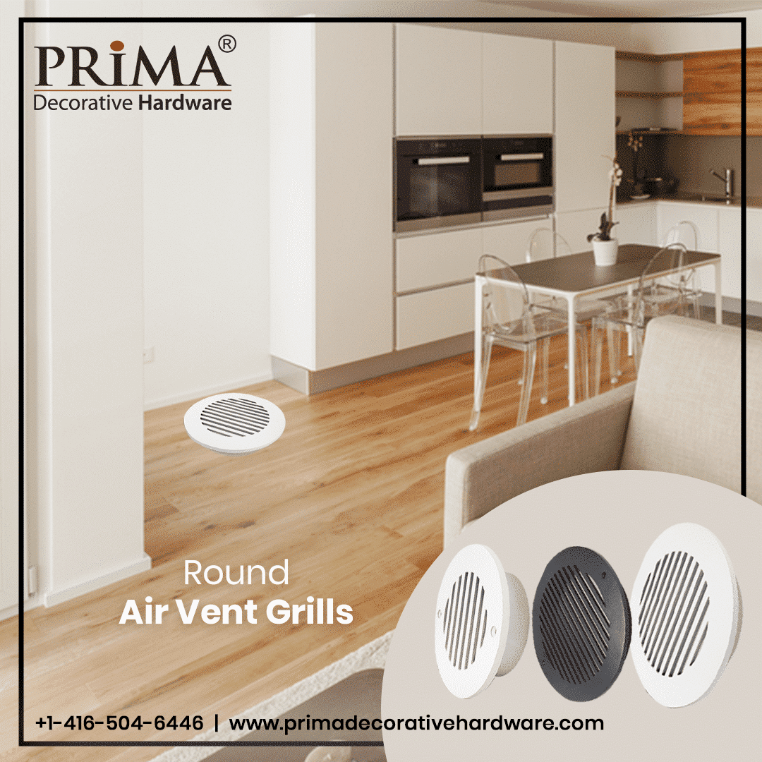 Round Air Vent Duct Grille 8″ Top Faceplate Size 9.65″ HVAC Decorative Duct Cover Cast Aluminum Powder Coated Re-Paintable for Walls, Ceilings, And Floors Without Damper – Modern Linear Design (VR 109)