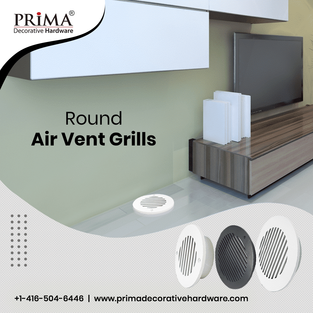 Round Air Vent Duct Grille 8″ Top Faceplate Size 9.65″ HVAC Decorative Duct Cover Cast Aluminum Powder Coated Re-Paintable for Walls, Ceilings, And Floors Without Damper – Modern Linear Design (VR 109)