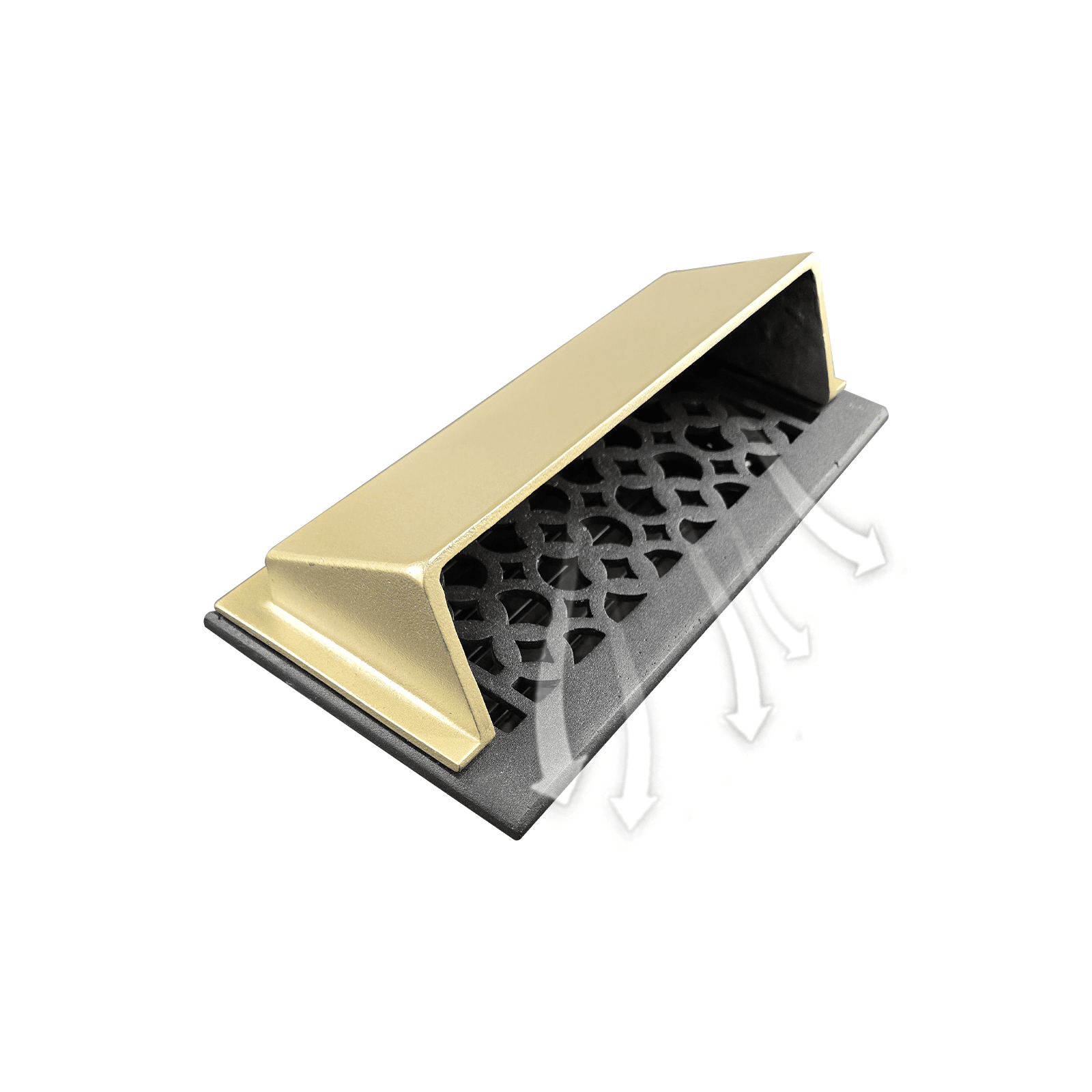 Metal Floor Vent Air Deflector 4"x14" - Heavy-Duty Cast Aluminum HVAC Diverter Cover - Fits multiple standard 4"x14" and 6"x14" Vent openings - Modern Design - Ideal for Use Under Furniture or Curtains