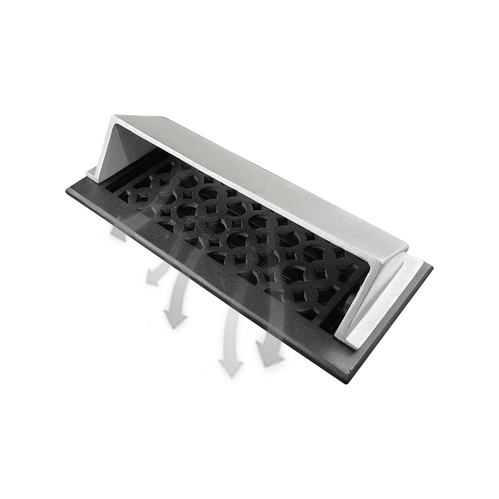 Metal Floor Vent Air Deflector 4"x14" - Heavy-Duty Cast Aluminum HVAC Diverter Cover - Fits multiple standard 4"x14" and 6"x14" Vent openings - Modern Design - Ideal for Use Under Furniture or Curtains