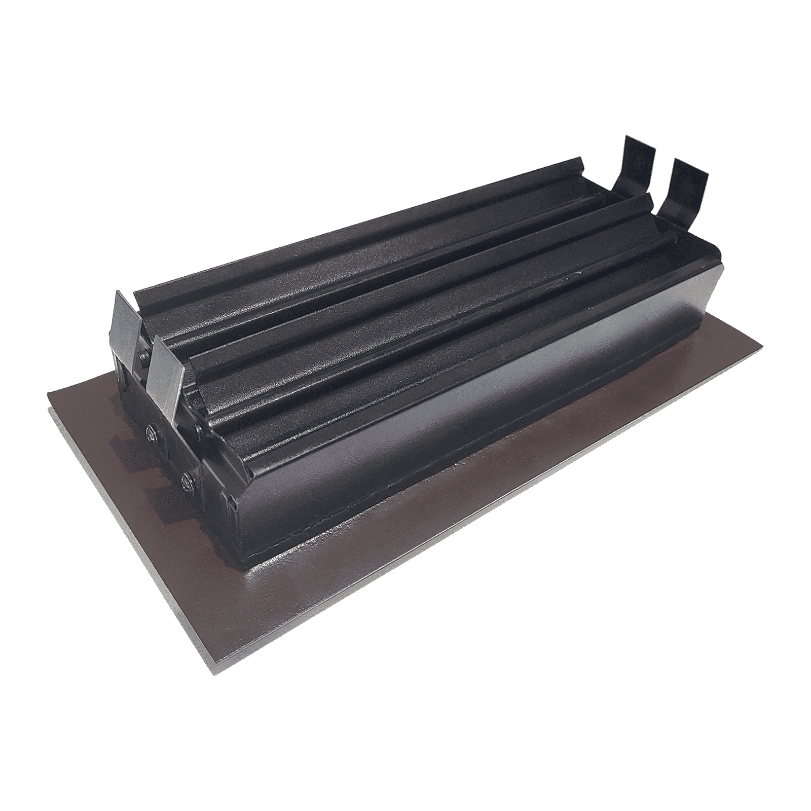 Floor Vent Cover / Register Size: 2” x 12” VR100 with Damper top faceplate outer size 4″ x 13-1/2″, thickness 5 mm, decorative handcrafted high-quality metal – cast aluminum powder coated Re-paintable for floors, walls, and ceilings