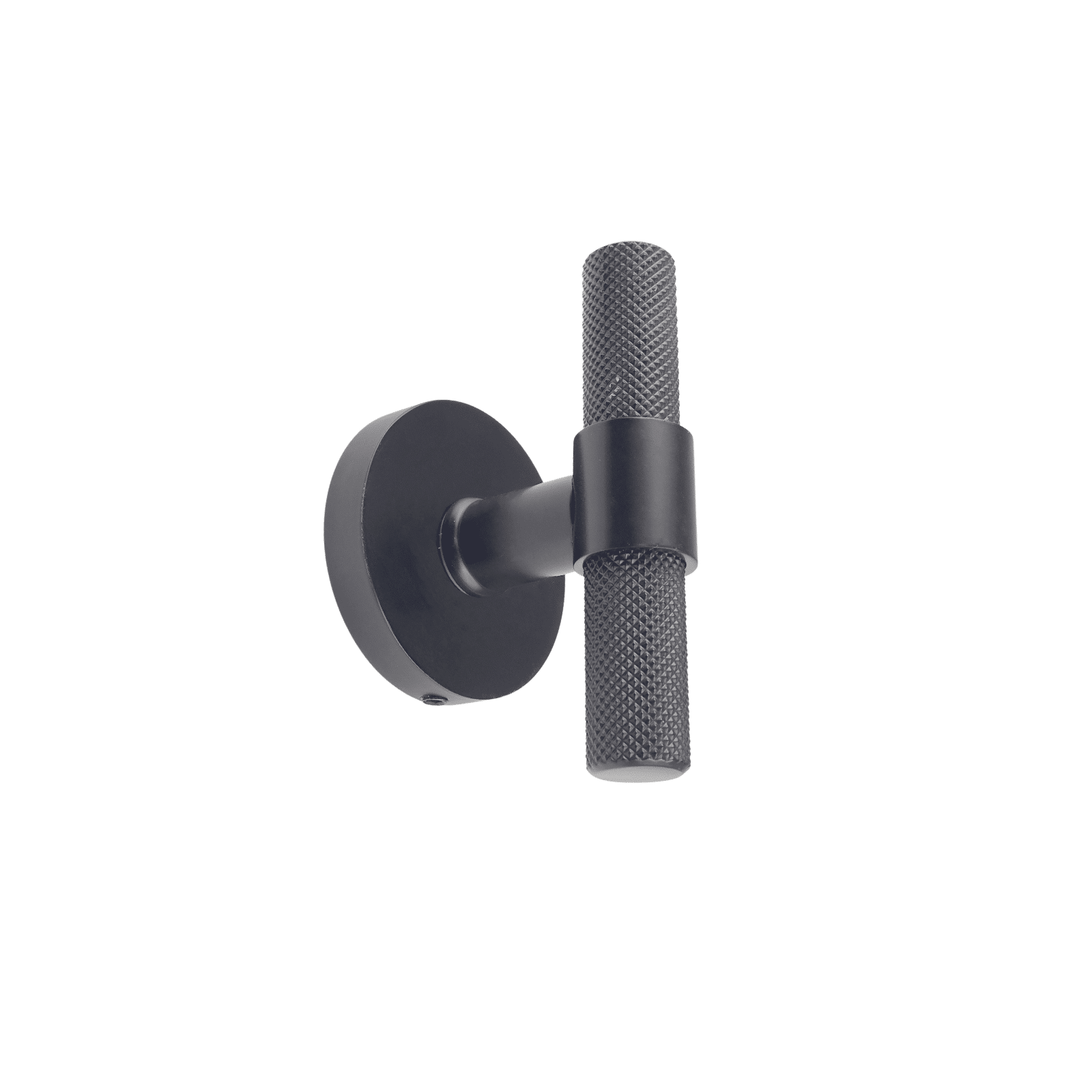 T- Bar Style door Handle/Knob - Knurled design in Barrel on Round Rosette