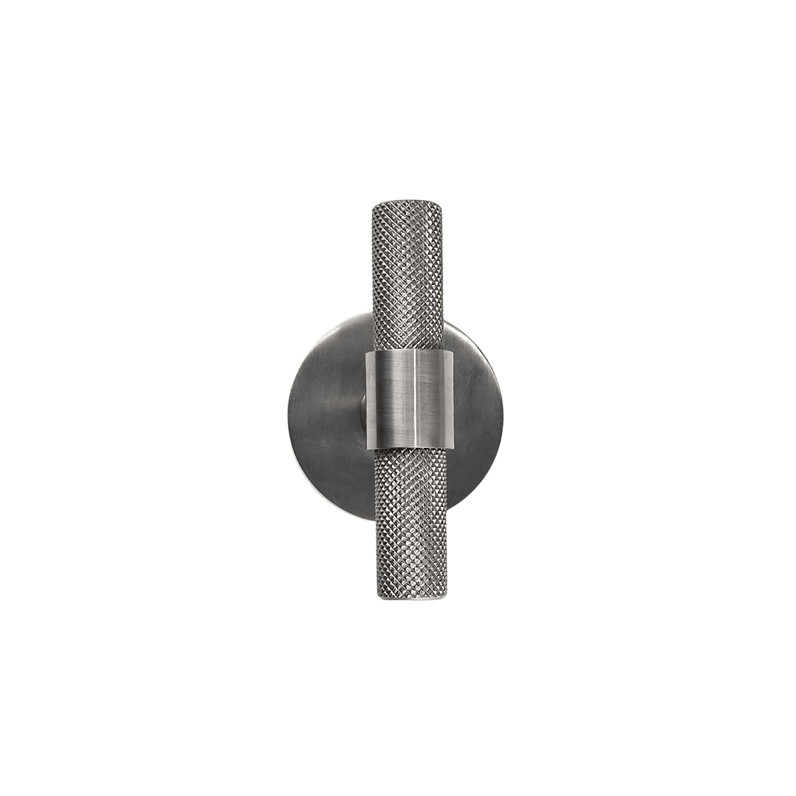 T- Bar Style door Handle/Knob - Knurled design in Barrel on Round Rosette