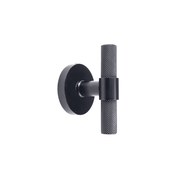 T- Bar Style door Handle/Knob - Knurled design in Barrel on Round Rosette