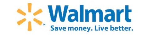 Walmart logo with a yellow sunburst symbol and the words Walmart in blue, followed by the slogan Save money. Live better. in blue text underneath.