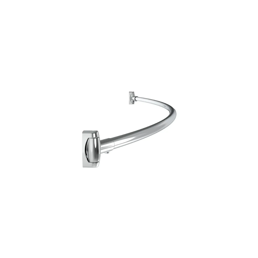 Taymor Shower Rods Adjustable Curved Shower Rod With Swivel Flanges