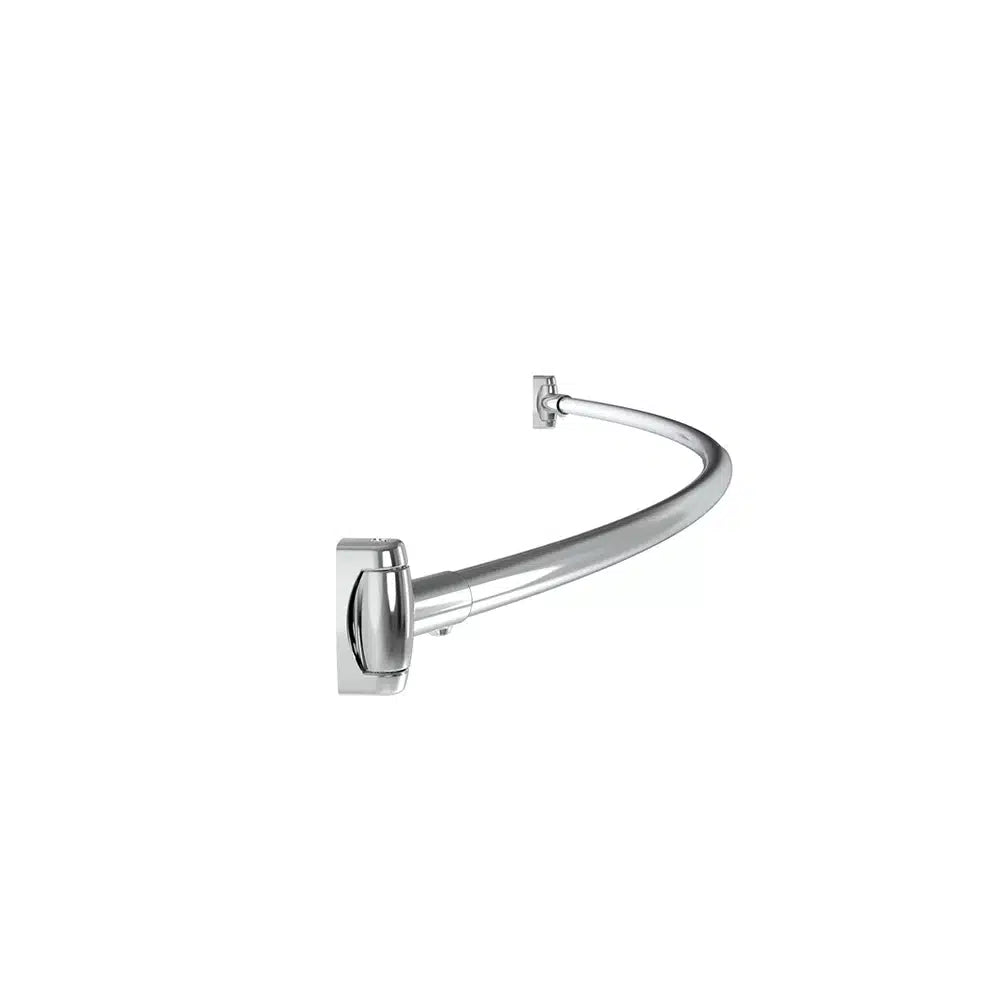 Taymor Shower Rods Adjustable Curved Shower Rod With Swivel Flanges