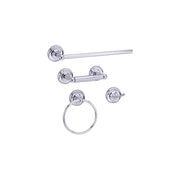 Taymor Orion 4 Piece Bath Set - 24" Towel Bar, Double Robe Hook, Paper Holder, Towel Ring