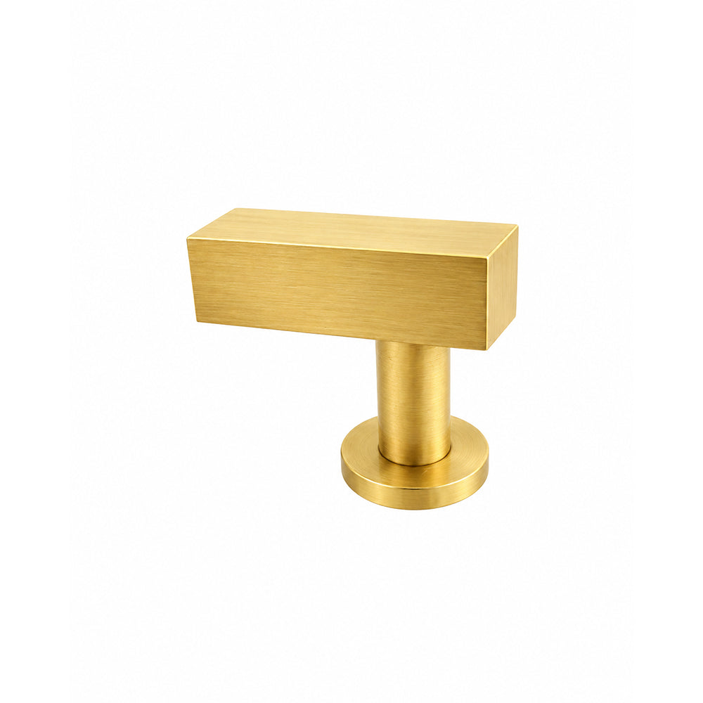 Modern Rectangular T-Bar Cabinet Knob | Solid Brass Handle for Drawers & Cabinets