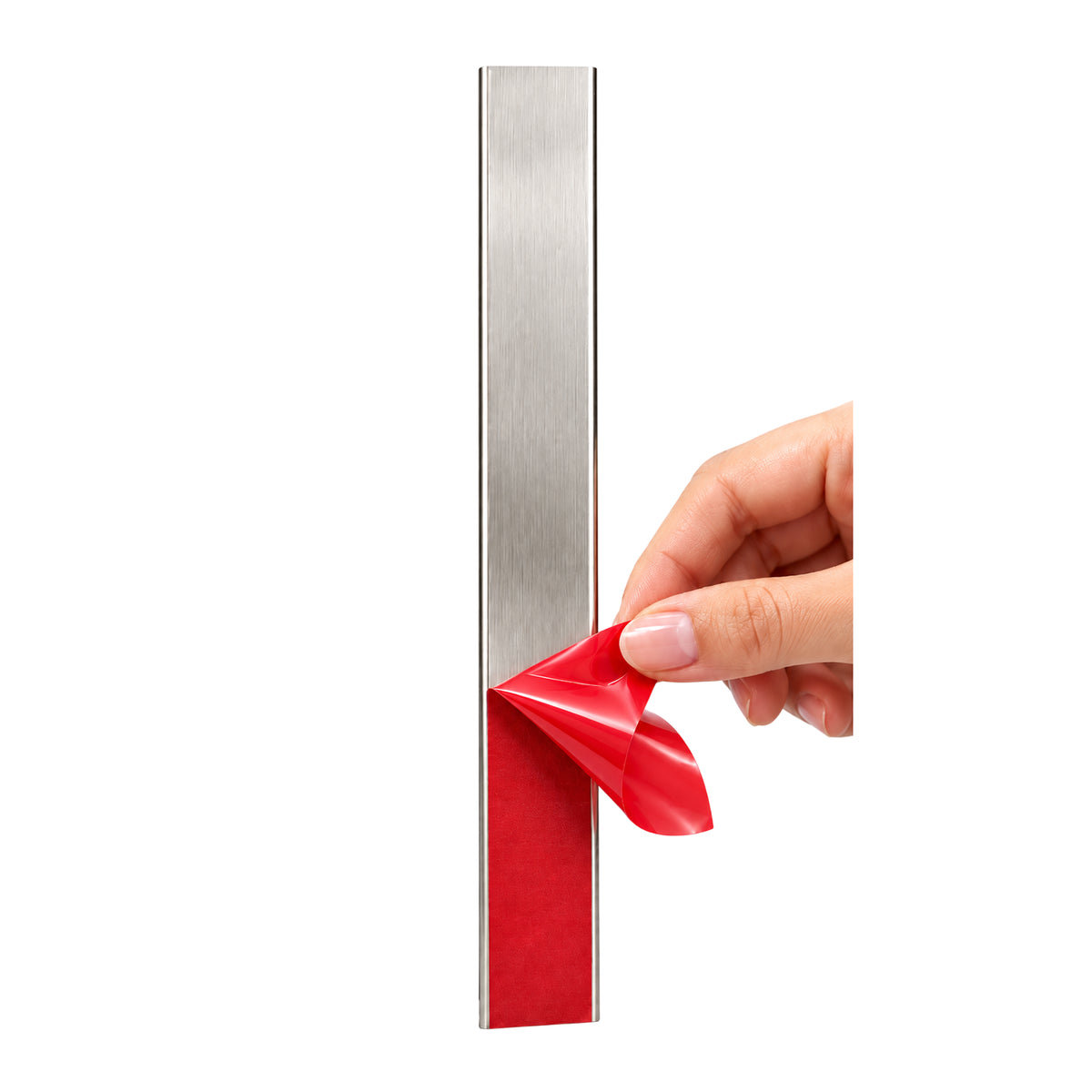 Bande décorative plate en acier inoxydable, tête ronde des deux côtés, 60 cm (23,50 pouces/2,00 pieds)