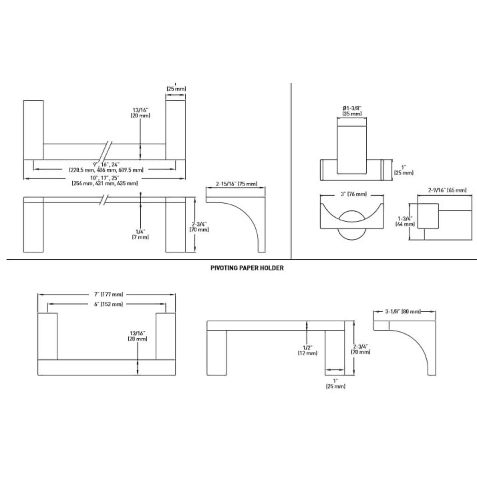 taymor arc deco pivoting paper holder