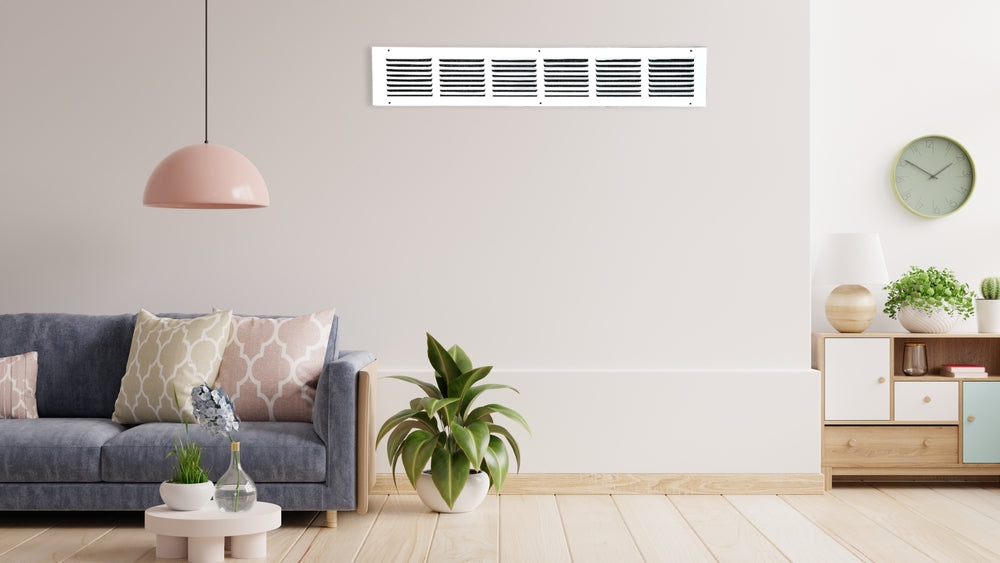 30" x 4" Air Return Grille | White Steel HVAC Vent Cover for Sidewall & Ceiling | 1RA