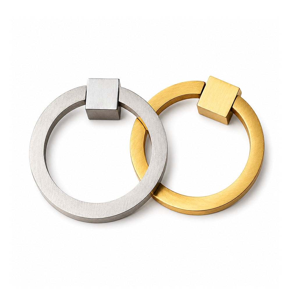 2" Round Cabinet Drop Ring Pull – Solid Brass Hanging Style