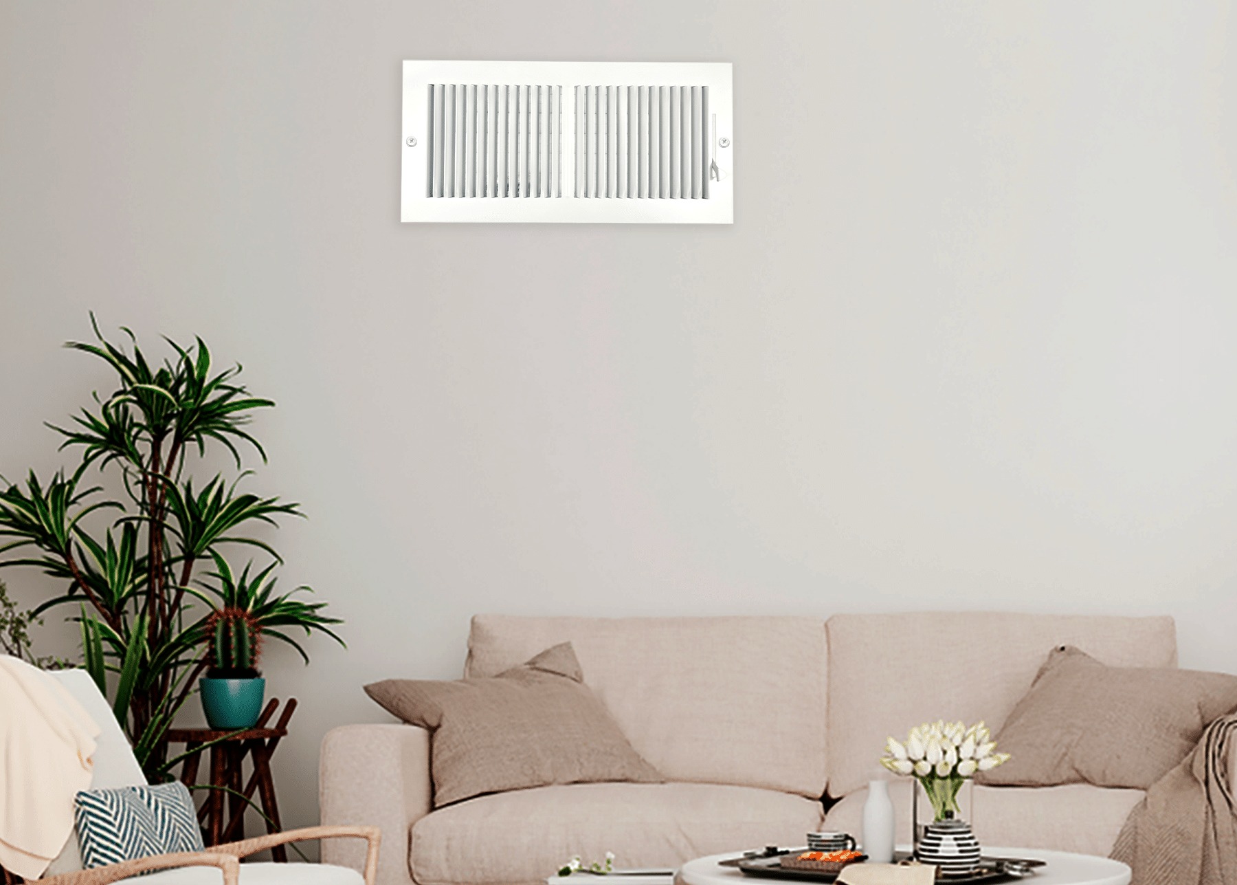 Grille de registre à deux voies 10"x4" 2SW pour murs latéraux et plafond