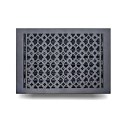 Floor Vent Cover / Register Size: 10” x 14” VR100 with Damper top faceplate outer size 11″ x 15-1/2″ thickness 5 mm, decorative handcrafted high-quality metal – cast aluminum powder coated Re-paintable for floors, walls, and ceilings