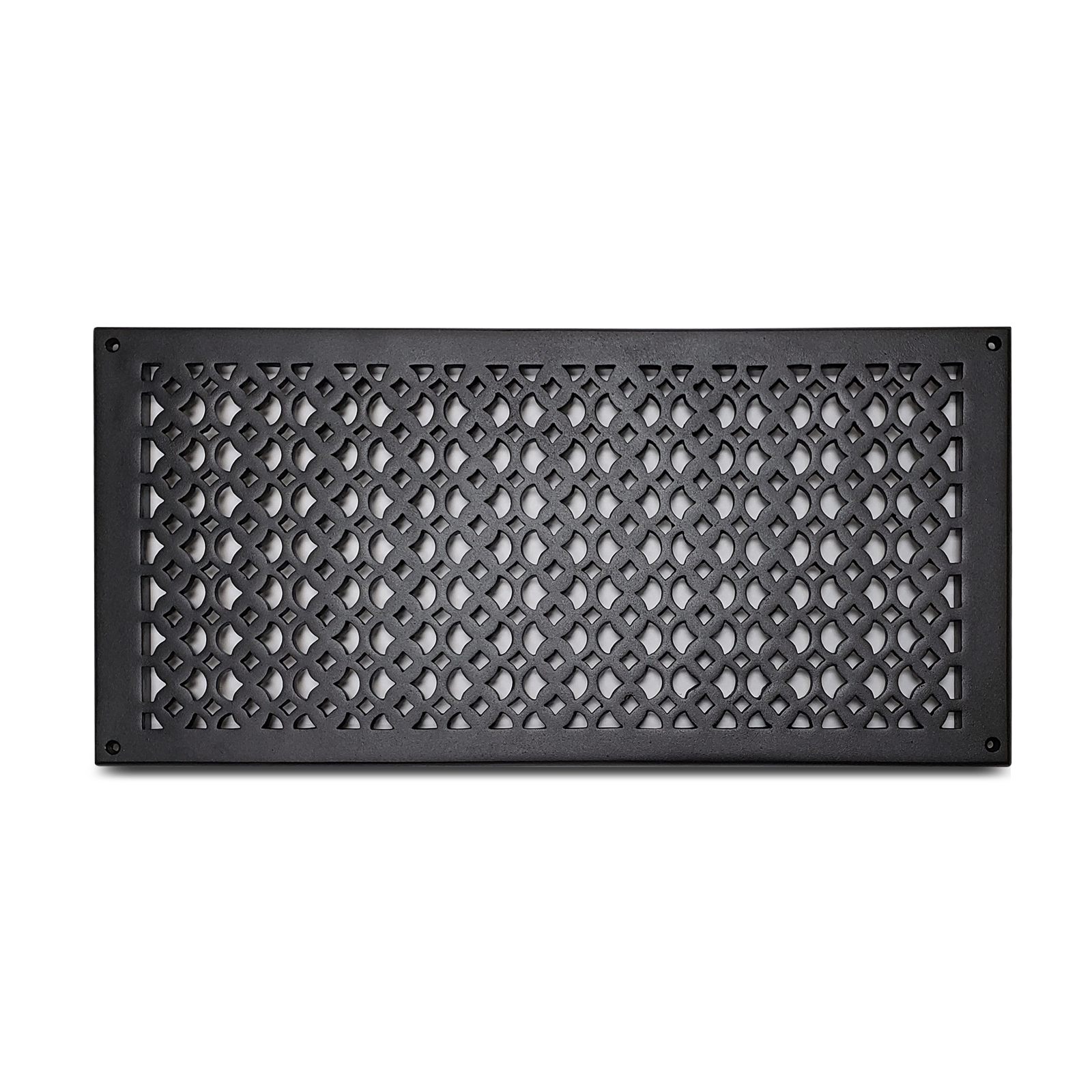 Air Return Grill 10″ X 22″ VR100 With Holes And Matching Screws Top Faceplate Size 12″ x 24″ HVAC Duct Cover Decorative Handcrafted High-Quality Metal – Cast Aluminum Powder Coated Re-Paintable For Walls, Ceilings, And Floors without Damper