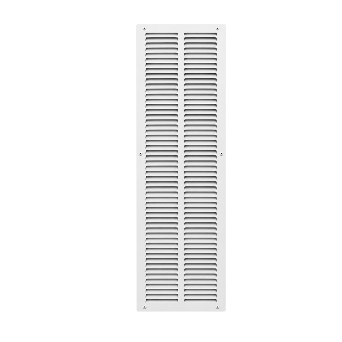 10" x 30" white steel air return grille with horizontal slats for sidewall and ceiling HVAC vent.
