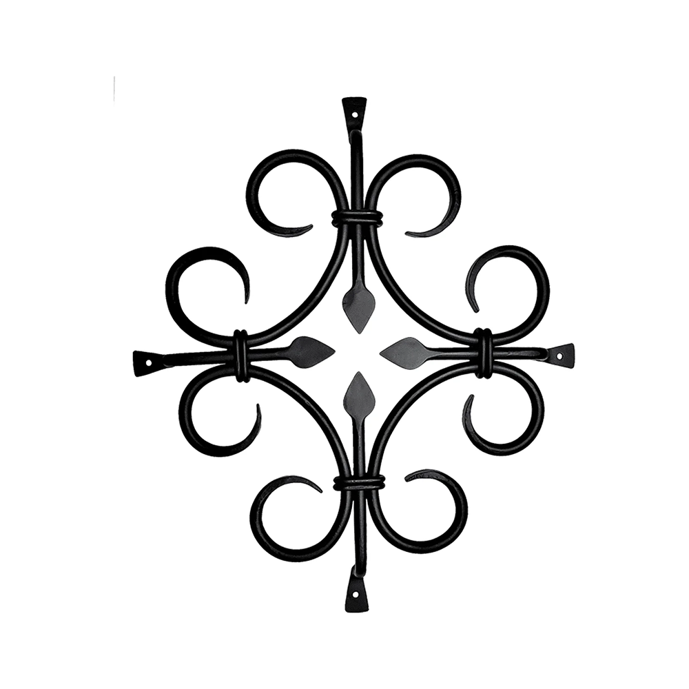 Grille Speakeasy forgée à la main, fer, dimensions : 35,5 cm x 30,5 cm x 5,1 cm, motif ornemental 112