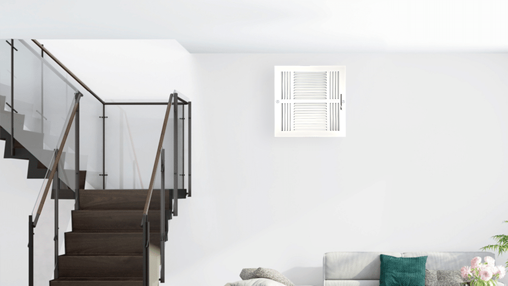 Three Way Side Wall/Celling Register 3SW 12"x12"