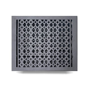 Floor Vent Cover / Register Size: 12” x 14” VR100 with Damper top faceplate outer size 13-1/4″ x 15-3/4″, thickness 5 mm, decorative handcrafted high-quality metal – cast aluminum powder coated Re-paintable for floors, walls, and ceilings
