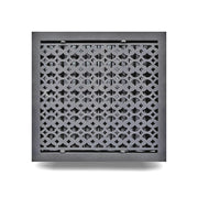Floor Vent Cover / Register Size: 14” x 14” VR100 with Damper top faceplate outer size 14-1/4″ X 15″, thickness 5 mm, decorative handcrafted high-quality metal – cast aluminum powder coated Re-paintable for floors, walls, and ceilings