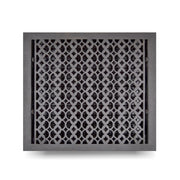 Floor Vent Cover / Register Size: 14” x 16” VR100 with Damper top faceplate outer size 16″ x 15-1/2″, thickness 5 mm, decorative handcrafted high-quality metal – cast aluminum powder coated Re-paintable for floors, walls, and ceilings