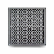 Floor Vent Cover / Register Size: 16” x 16” VR100 with Damper top faceplate outer size 17-1/2″ x 18″, thickness 5 mm, decorative handcrafted high-quality metal – cast aluminum powder coated Re-paintable for floors, walls, and ceilings