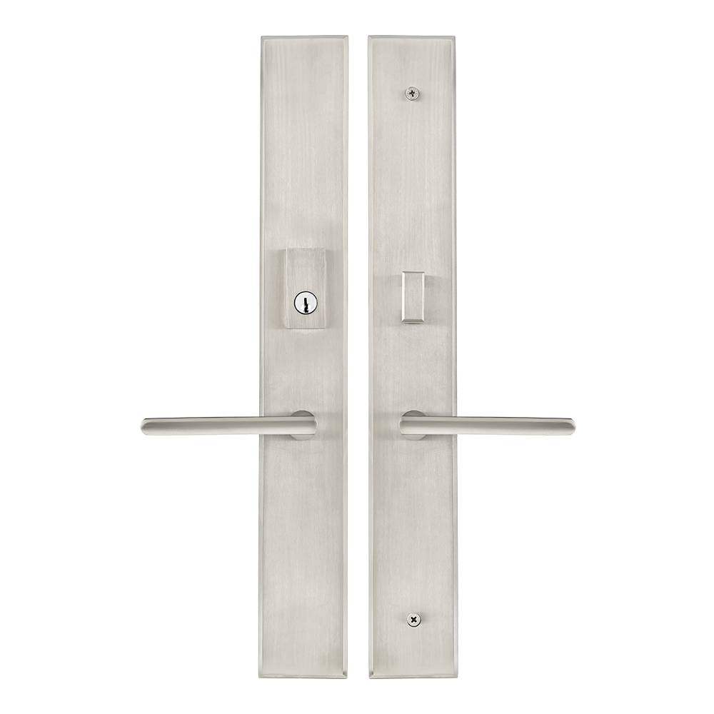 Multi point lock trim set Brass 18"x2.5" Milano Satin Nickel