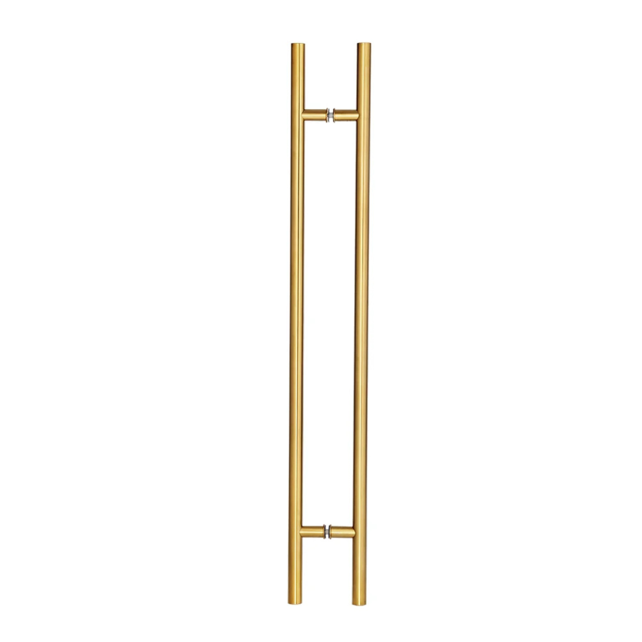 Poignée de porte d'entrée dos à dos de 45,7 cm (18 po) – Modèle rond « H », style échelle moderne | Acier inoxydable 304 de qualité supérieure | Finition PVD or