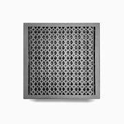 Floor Vent Cover / Register Size: 18” x 18” VR100 with Damper top faceplate outer size 19-1/2″ x 20″, thickness 5 mm, decorative handcrafted high-quality metal – cast aluminum powder coated Re-paintable for floors, walls, and ceilings