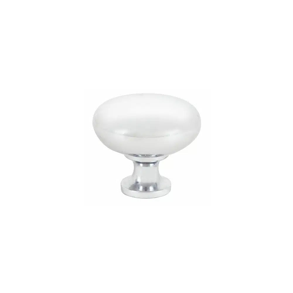 The Taymor Industries round silver cabinet knob is crafted from zinc die-cast with a smooth, shiny finish and a short cylindrical base, shown against a plain white background for a modern touch.